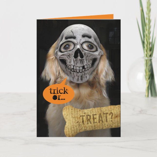 Carte d'Halloween Squelette Squelette dorée (Devant)