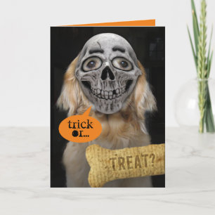 Carte d'Halloween Squelette Squelette dorée