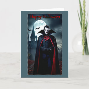 Carte d'Halloween : Vampire lors d'une pleine lune