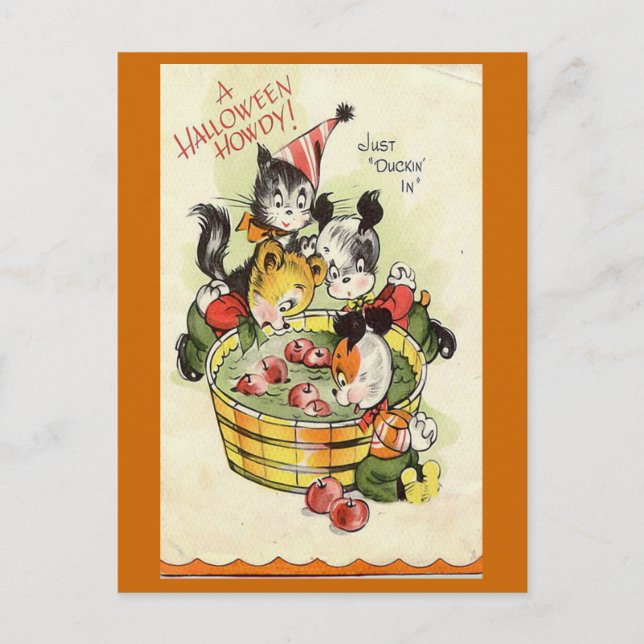 Carte d'Halloween Vintage "A Halloween Howdy" (Devant)