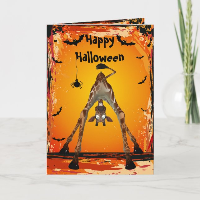 Carte d'Halloween Whimsical Funny Giraffe (Devant)