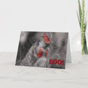Carte d'Halloween Zombie poulet