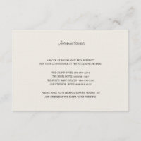 Carte d'hébergement couleur crème