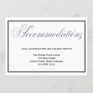 Carte d'hébergement de mariage Bleu Ardoise