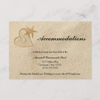 Carte d'hébergement de mariage de destination de p