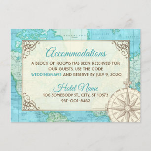 Carte d'hébergement de mariage de voyage