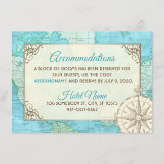 Carte d'hébergement de mariage de voyage