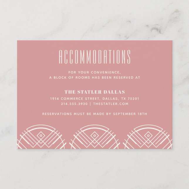 Carte d'hébergement de mariage Deco Scallops - Ros (Devant)