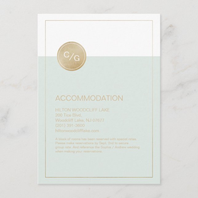 Carte d'hébergement mariage moderne modifiable en  (Devant)
