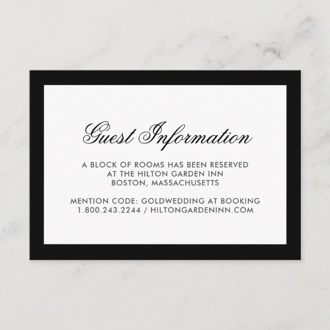 Carte d'hébergement pour Mariage frontalier noir c (Devant)