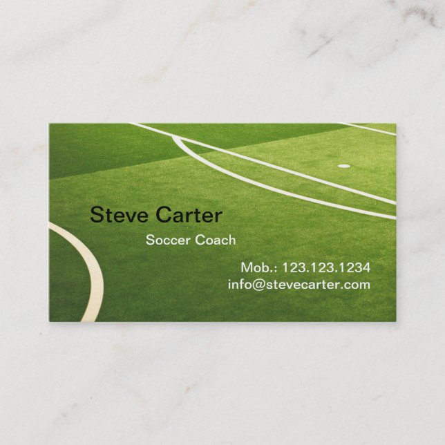 Carte d'herbe verte du football, d'entraîneur de (Devant)