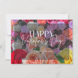 Carte d'Heureuse Sainte-Valentin Rose coloré