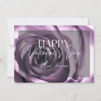 Carte d'Heureuse Sainte-Valentin Rose pourpre