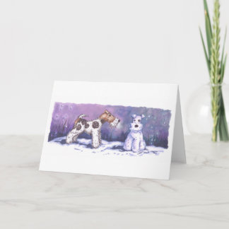 Carte d'hiver de Fox de fil avec l'enveloppe