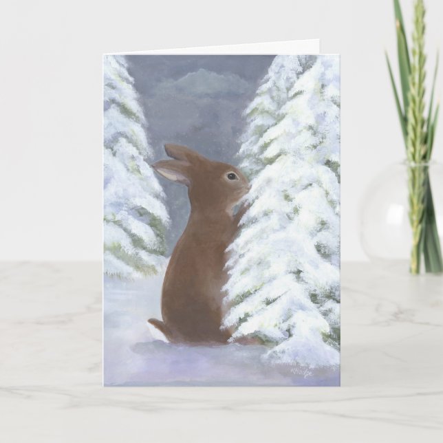 Carte d'hiver de lapin (Devant)