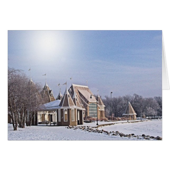 CARTE D'HIVER : De pavillon de Harriet de lac _de (Devant horizontal)