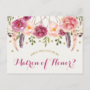 Carte d'honneur Bohême Floral Dreamcatcher Matron