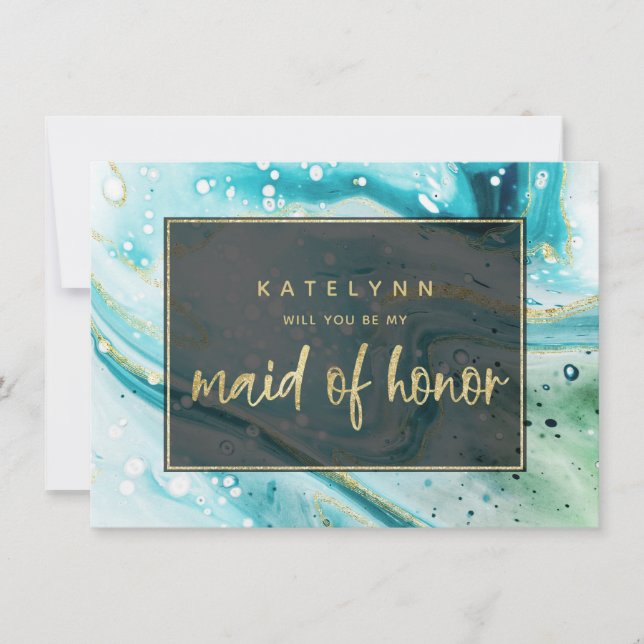 Carte d'honneur en marbre turquoise (Devant)