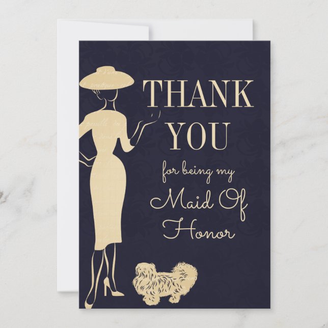 Carte d'honneur en Merci de mode vintage (Devant)