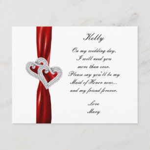 Carte d'honneur Mariage rouge carreau