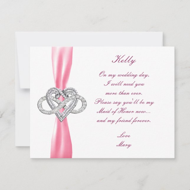 Carte d'honneur Pink Infinity Heart Maid (Devant)