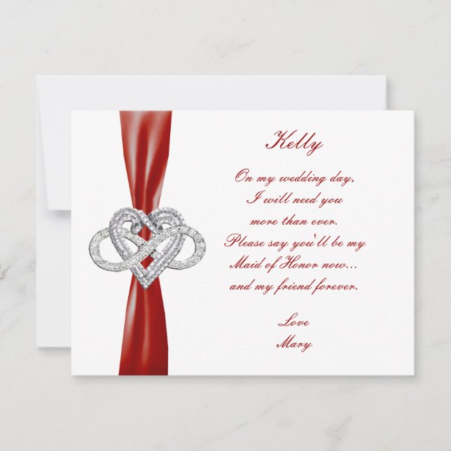Carte d'honneur rouge Infinity Heart Maid (Devant)