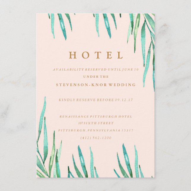 Carte d'hôtel moderne Tropical Beach Wedding (Devant)