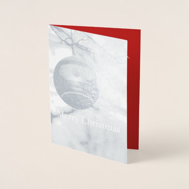 Carte d'huile d'or de bal vert de Noël (Devant)