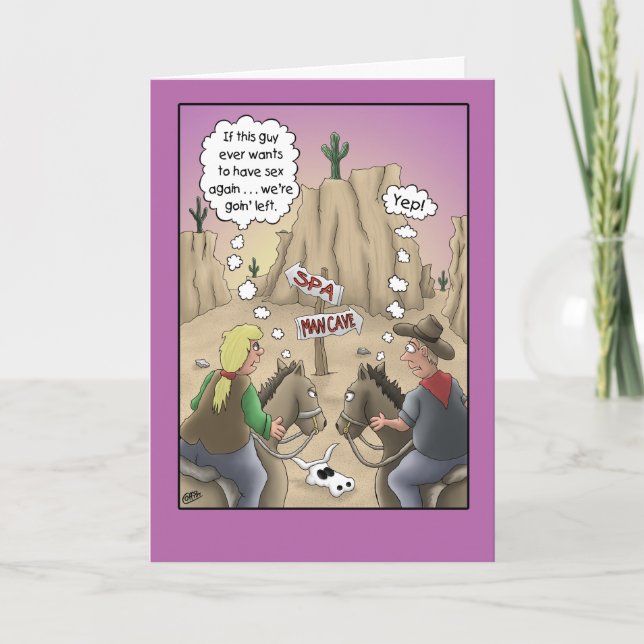 Carte d'humour Anniversaire, Sens du cheval (Devant)