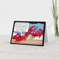 Carte d'Humour d'anniversaire avec deux crabes