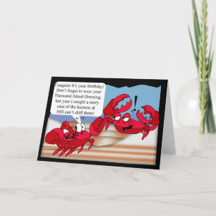 Carte d'Humour d'anniversaire avec deux crabes