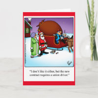 Carte d'Humour de Noël amusante "Père Noël Driver"