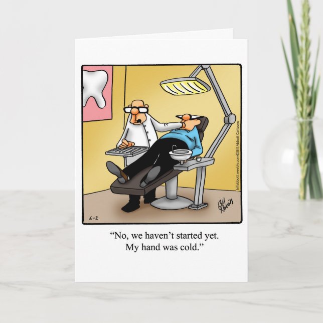 Carte d'Humour de retraite pour dentiste amusant (Devant)