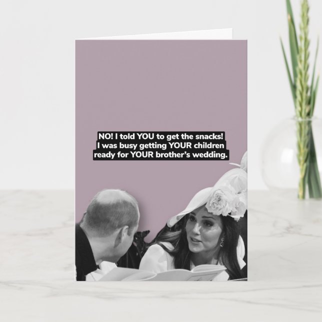 Carte d'humour du Mariage royal (Devant)