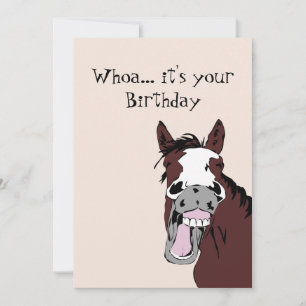 Carte d'Humour pour l'anniversaire du Cheval de ri