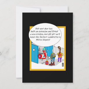 Carte d'humour Retro Scooter