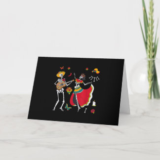 Carte Dia De los Muertos Jour des Morts 2020 Crâne Danse