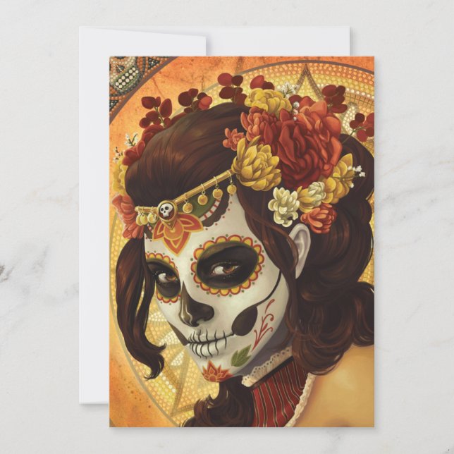 Carte Dia De Los Muertos Throw Pillow (Devant)