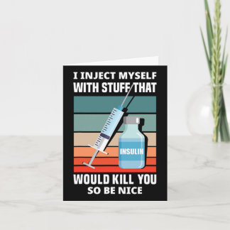 Carte Diabète amusant Type 1 Diabète T1d Je m'injecte I