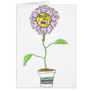 Carte diabolique de fleur de marguerite