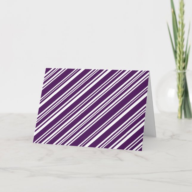 Carte Diagonale en bandes violettes et blanches (Devant)