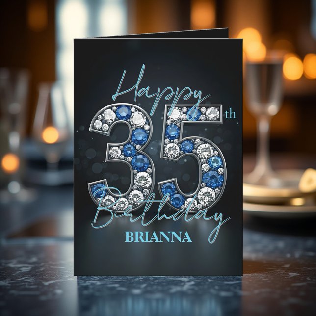 Carte Diamant de saphir brillant opulent 35e anniversair (Créateur téléchargé)