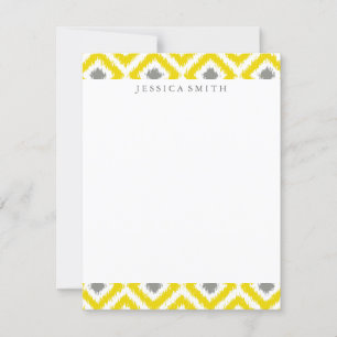 Carte Diamants gris jaune Merci Motif Ikat
