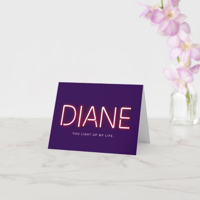 Carte Diane tu allumes mes néons de vie (Orchidée)