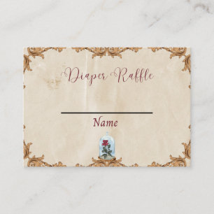 Carte Diaper Raffle, rose enchanté