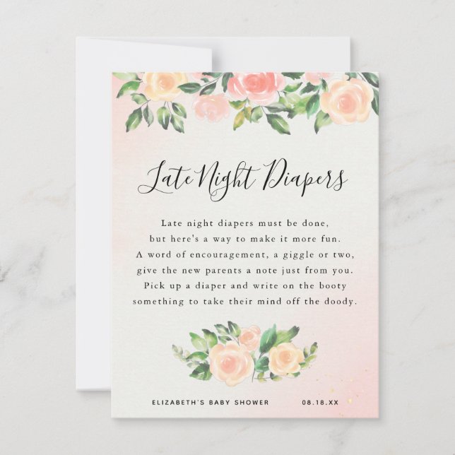 Carte Diapositives nocturnes | Jeu Baby shower (Devant)
