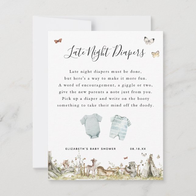 Carte Diapositives nocturnes | Jeu Baby shower (Devant)