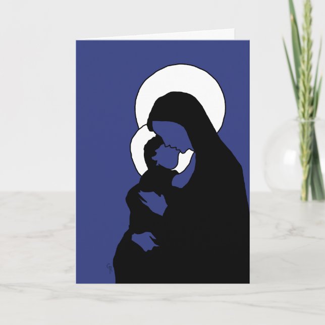 Carte d'icônes de Noël - Mary et bébé Jésus (Devant)
