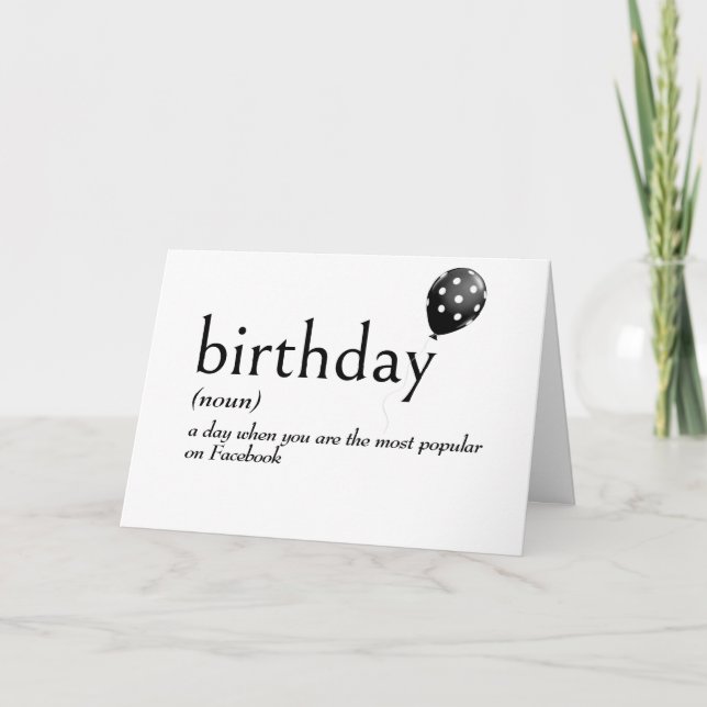 Carte Dictionnaire Définition de l'anniversaire (Devant)