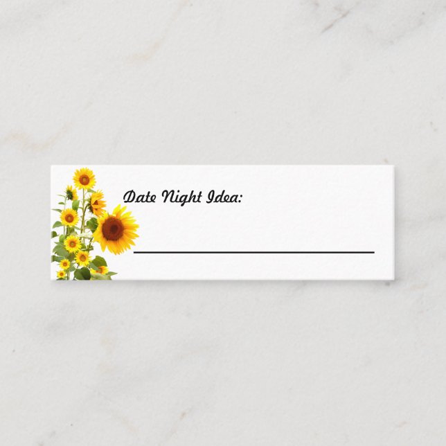 Carte d'idée de la nuit du tournesol (Devant)